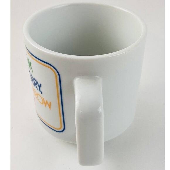 Vintage Coffee Tea Mug Papel Rainbow Letters Funny Humor Diet Eat Drink Merry - Picture 3 of 8